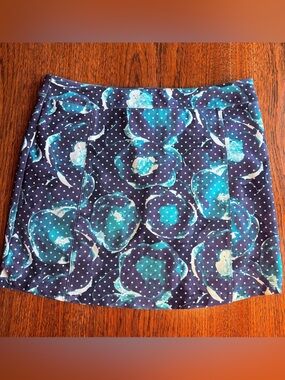 Adidas Floral Polka Dot Athletic Tennis Golf Skort Blue Green - Size medium